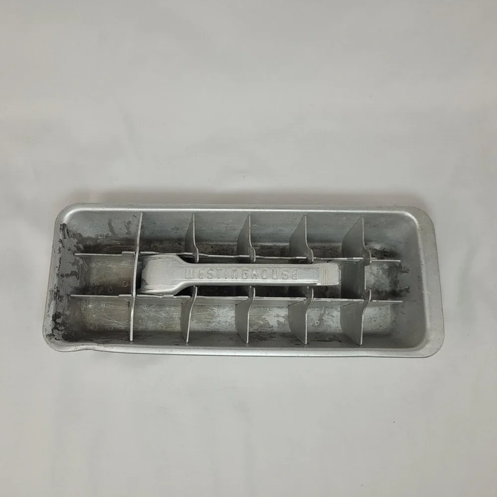 Vintage Westinghouse Aluminum Ice Cube Tray with Lever Release Metal Grid Retro